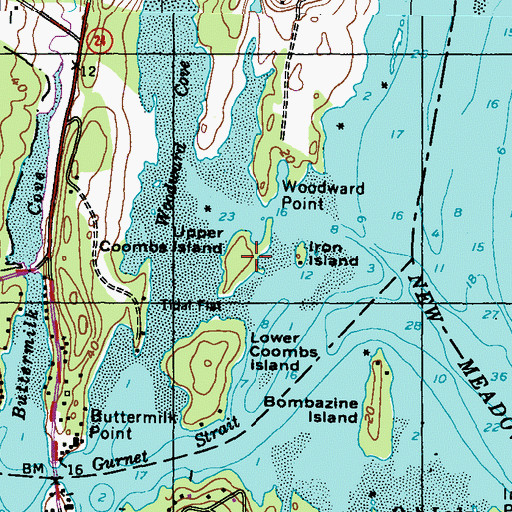 Topographic Map of Upper Coombs Island, ME