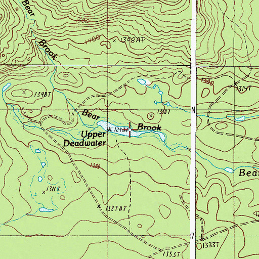 Topographic Map of Upper Deadwater, ME