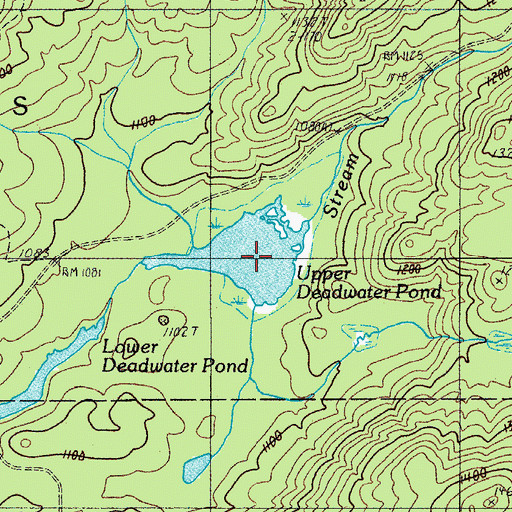 Topographic Map of Upper Deadwater Pond, ME