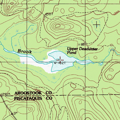 Topographic Map of Upper Deadwater Pond, ME