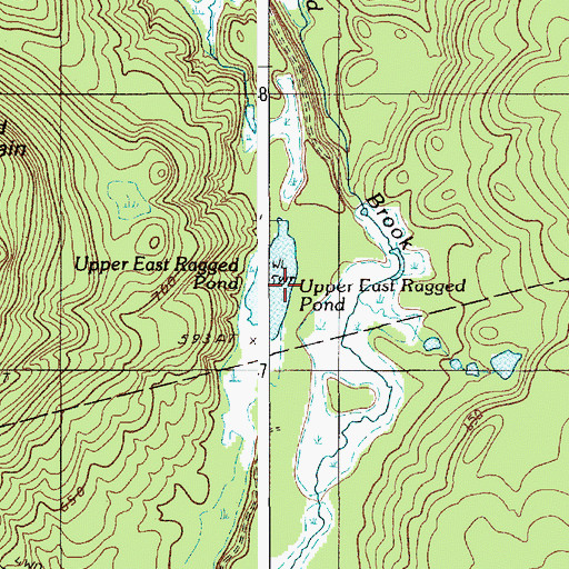 Topographic Map of Upper East Ragged Pond, ME