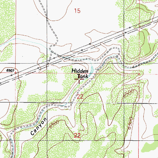 Topographic Map of Hidden Tank, AZ