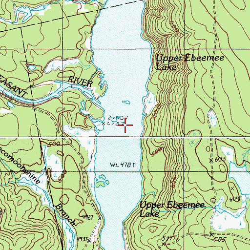 Topographic Map of Upper Ebeemee Lake, ME