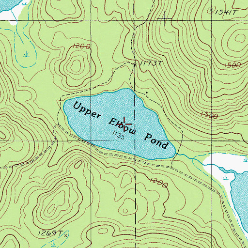 Topographic Map of Upper Elbow Pond, ME
