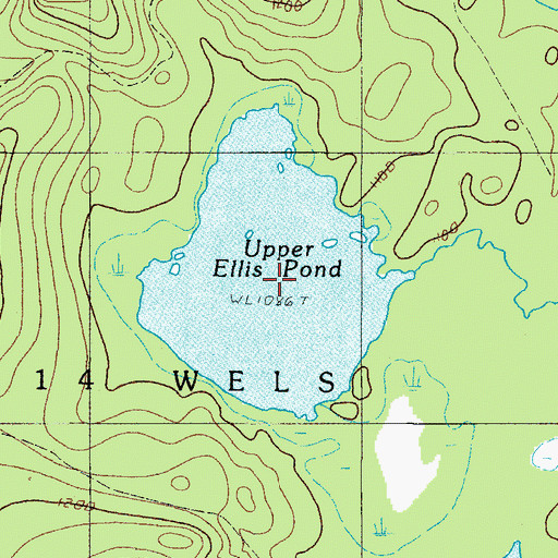 Topographic Map of Upper Ellis Pond, ME