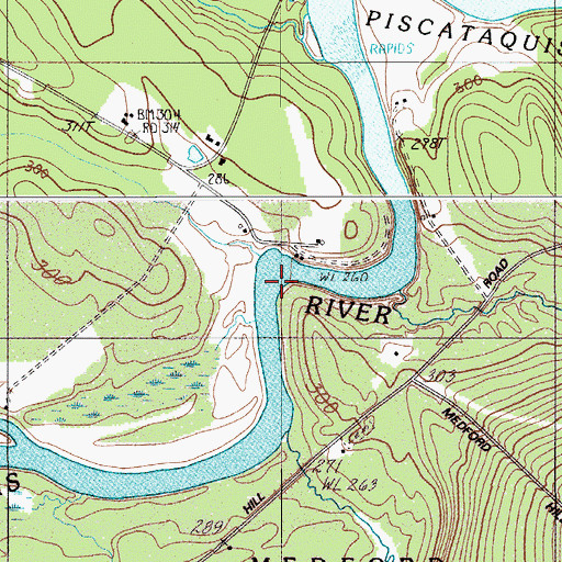 Topographic Map of Upper Ferry, ME