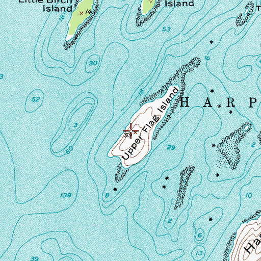Topographic Map of Upper Flag Island, ME