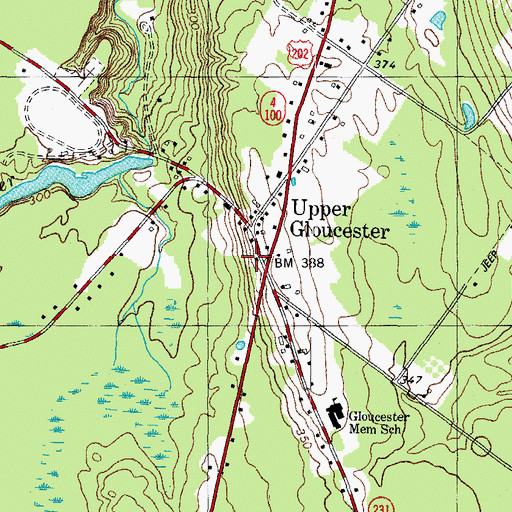Topographic Map of Upper Gloucester, ME