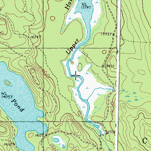 Topographic Map of Upper Hathan Bog, ME