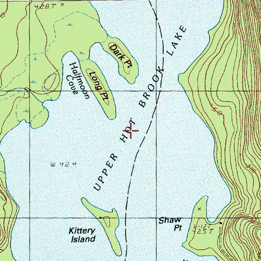 Topographic Map of Upper Hot Brook Lake, ME