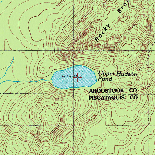 Topographic Map of Upper Hudson Pond, ME