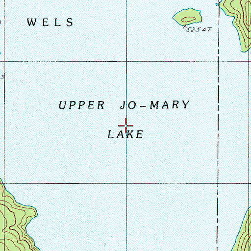 Topographic Map of Upper Jo-Mary Lake, ME