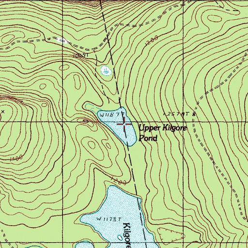 Topographic Map of Upper Kilgore Pond, ME