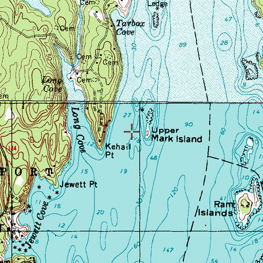 Topographic Map of Upper Mark Island, ME