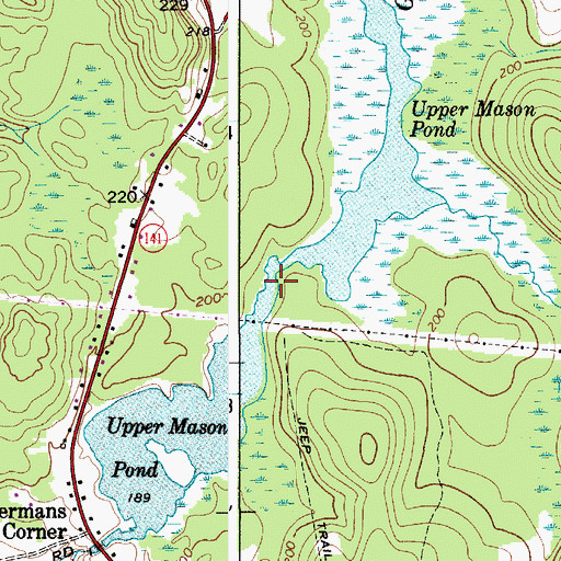 Topographic Map of Upper Mason Pond, ME