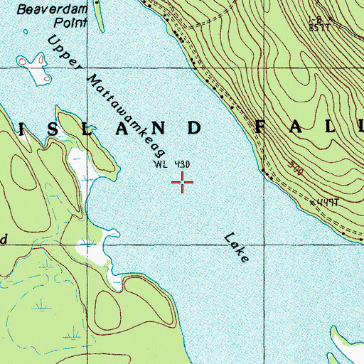 Topographic Map of Upper Mattawamkeag Lake, ME