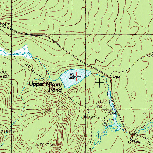 Topographic Map of Upper Misery Pond, ME