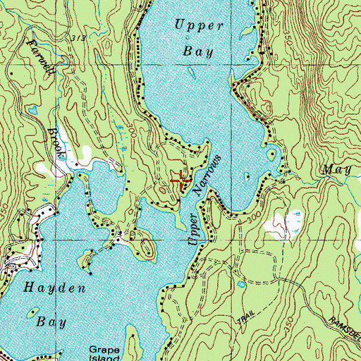 Topographic Map of Upper Narrows, ME