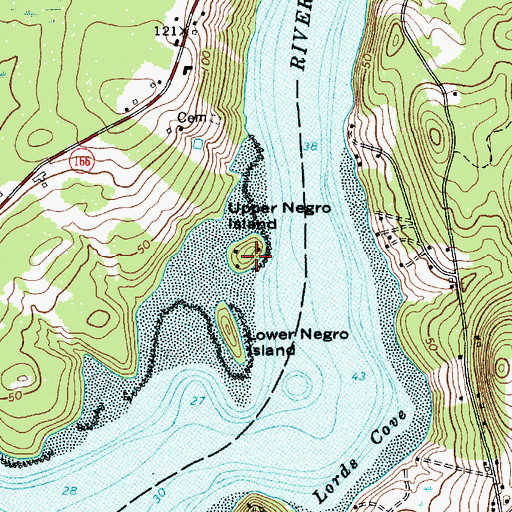 Topographic Map of Upper Negro Island, ME