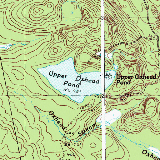 Topographic Map of Upper Oxhead Pond, ME