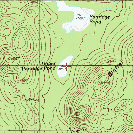Topographic Map of Upper Partridge Pond, ME