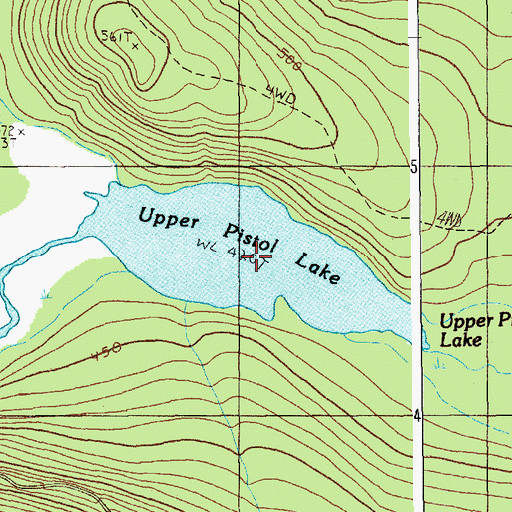 Topographic Map of Upper Pistol Lake, ME
