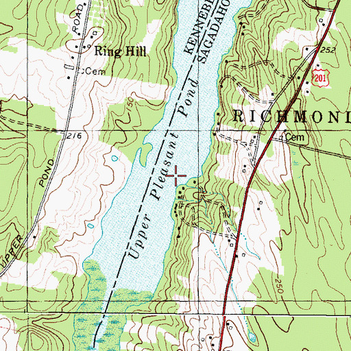 Topographic Map of Upper Pleasant Pond, ME