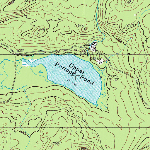 Topographic Map of Upper Portage Pond, ME