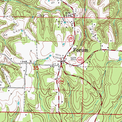 Topographic Map of Forum, AR