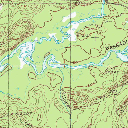 Topographic Map of Upper Sand Brook, ME