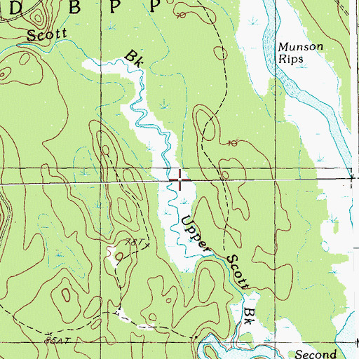 Topographic Map of Upper Scott Brook, ME