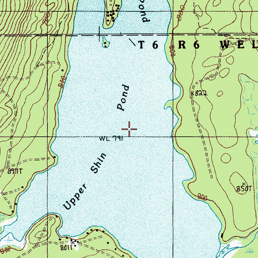 Topographic Map of Upper Shin Pond, ME