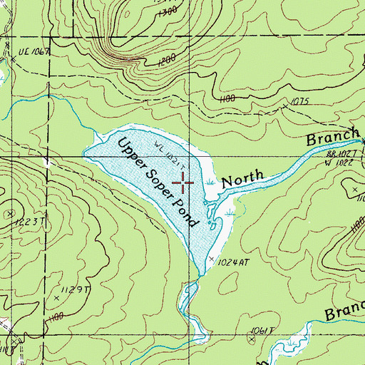 Topographic Map of Upper Soper Pond, ME