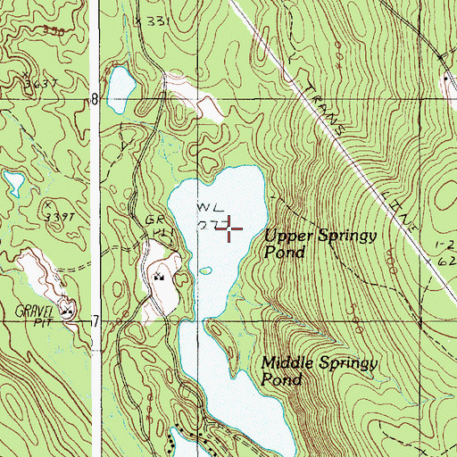Topographic Map of Upper Springy Pond, ME