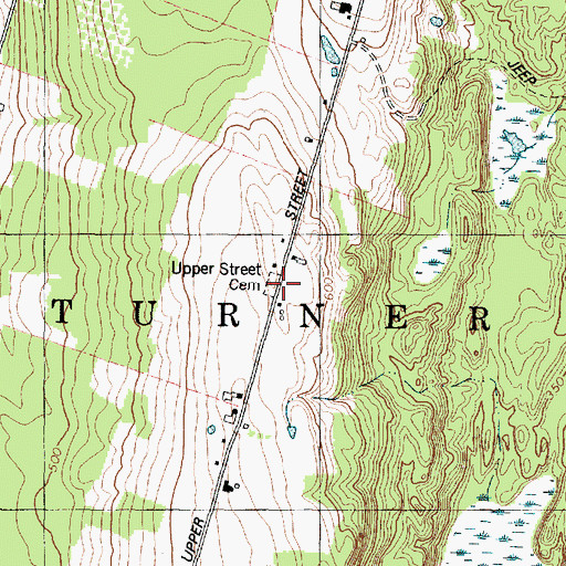 Topographic Map of Upper Street Cemetery, ME