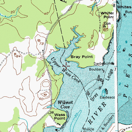 Topographic Map of Upper Wass Cove, ME