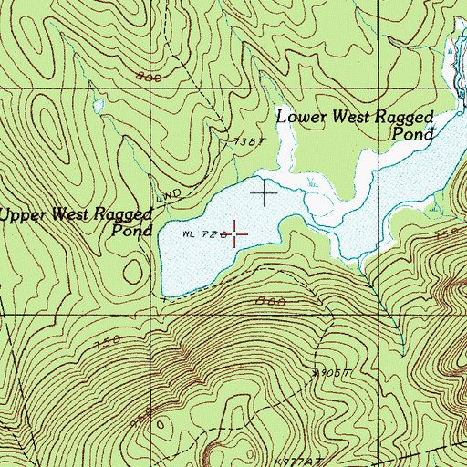 Topographic Map of Upper West Ragged Pond, ME