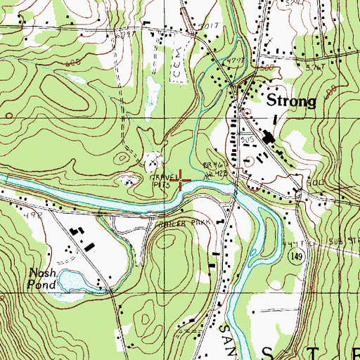Topographic Map of Valley Brook, ME