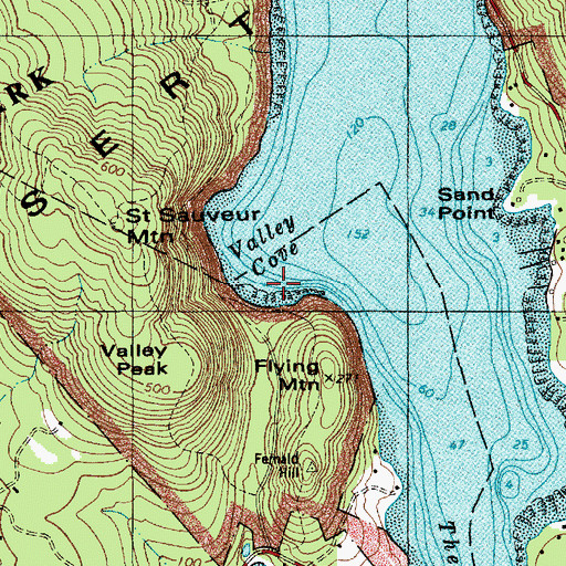 Topographic Map of Valley Cove, ME
