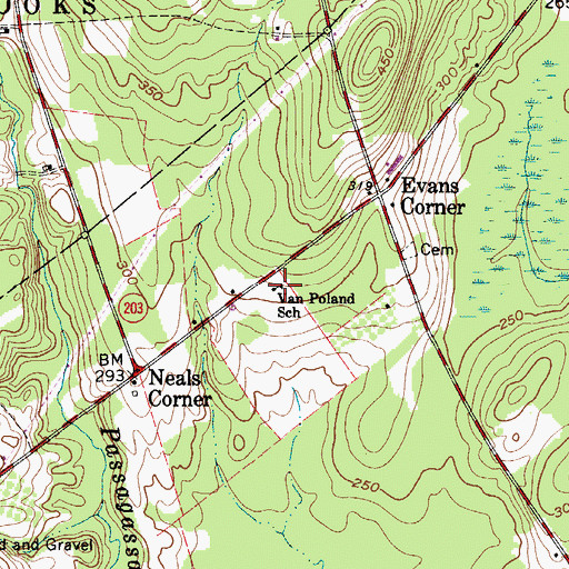Topographic Map of Van Poland School, ME