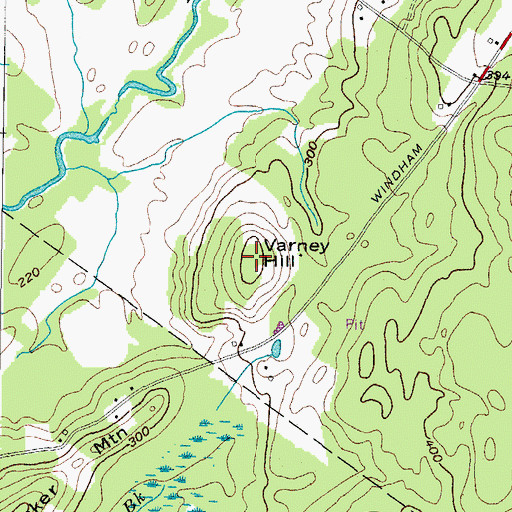 Topographic Map of Varney Hill, ME