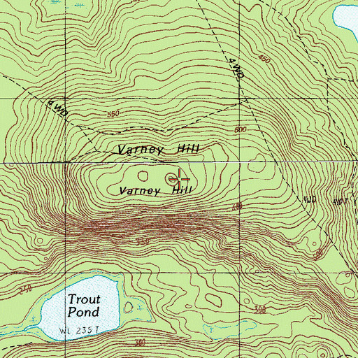 Topographic Map of Varney Hill, ME