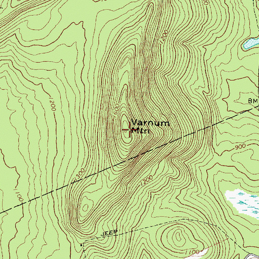 Topographic Map of Varnum Mountain, ME