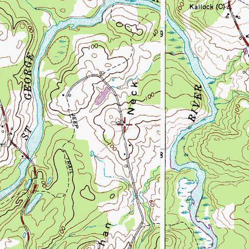 Topographic Map of Vaughan Neck, ME