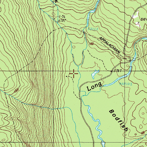 Topographic Map of Vaughn Stream, ME