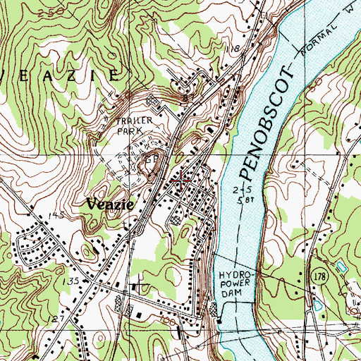Topographic Map of Veazie, ME