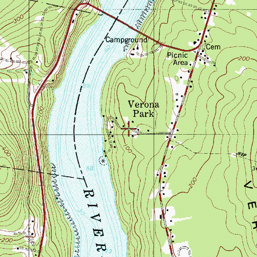Topographic Map of Verona Park, ME