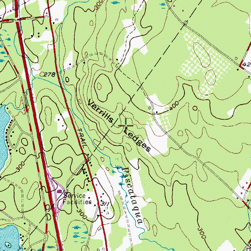 Topographic Map of Verrills Ledges, ME