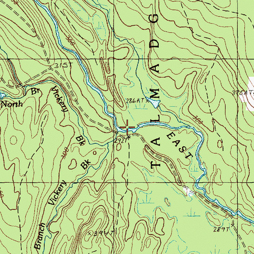 Topographic Map of Vickery Brook, ME