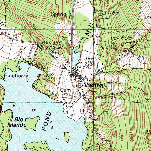 Topographic Map of Vienna, ME